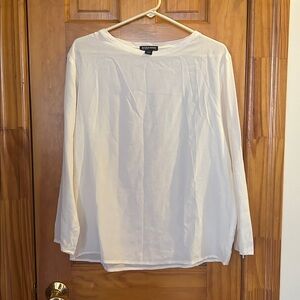 American apparel ivory silk shirt medium blouse